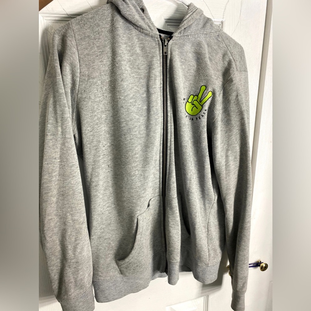 Grey zip-up sweater